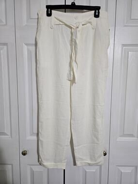 One 5 one medium women's cream linen pants